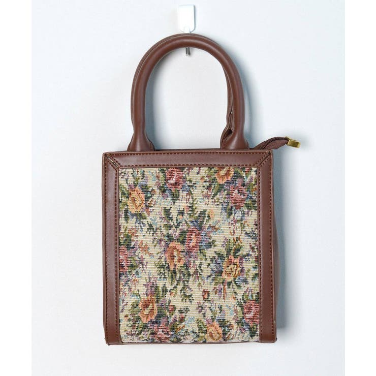 花柄ゴブランスクエアバッグ バッグ 鞄[品番：JP000006030]｜LOVERS