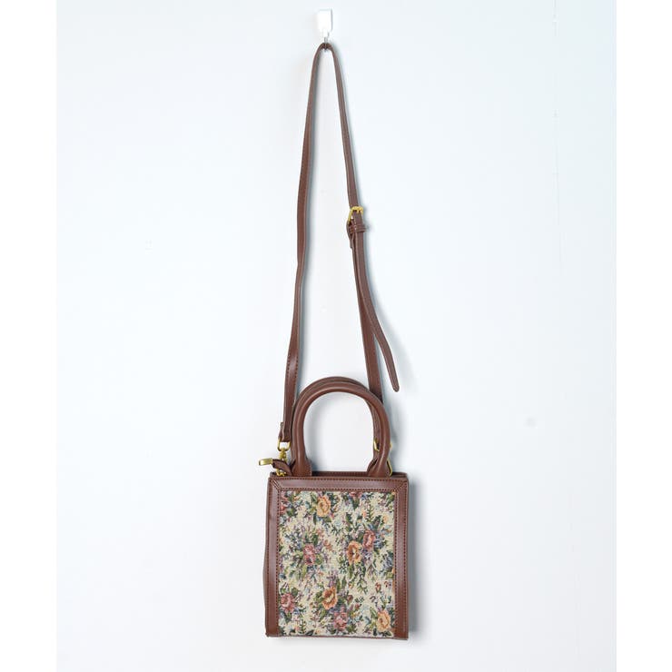 花柄ゴブランスクエアバッグ バッグ 鞄[品番：JP000006030]｜LOVERS