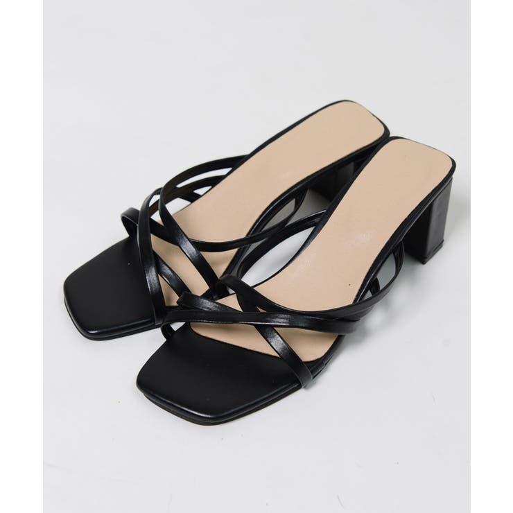 冬新作 スクエアトゥヒールサンダル シンプル | LOVERS | 詳細画像7 