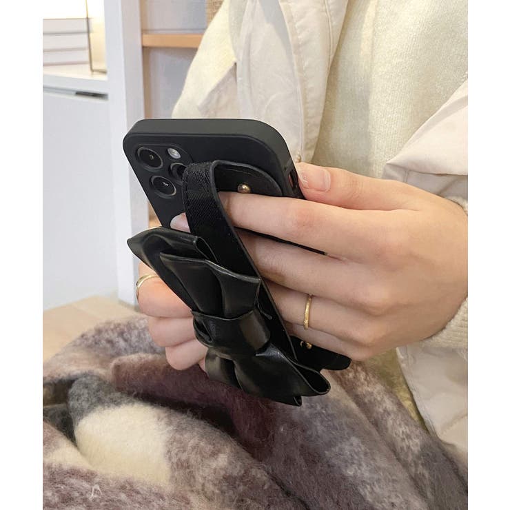 ホワイト | 冬新作 Bigリボンベルト スマホケース | LOVERS