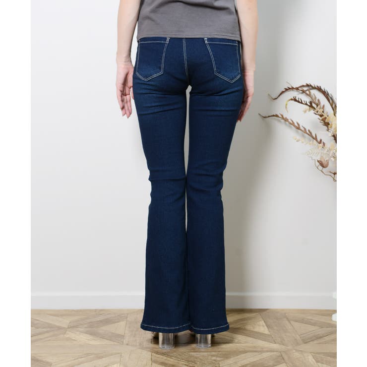 c1989  back slit flare denim