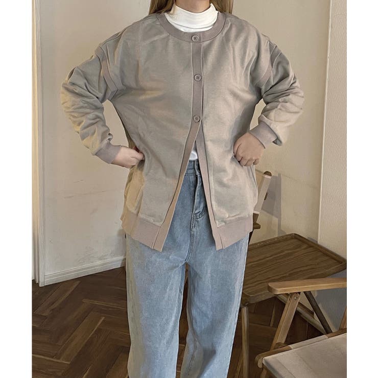 冬新作 2way 裏毛スウェットカーディガン | LOVERS | 詳細画像6 