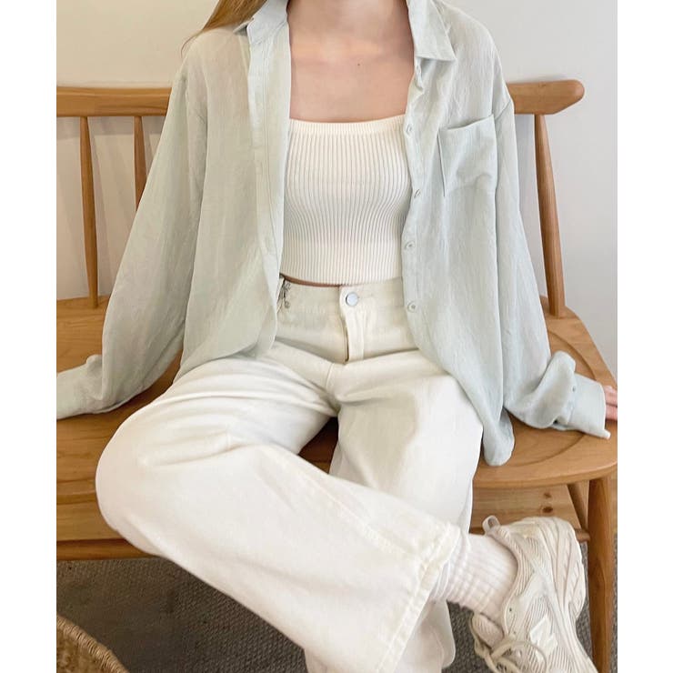 フード付きシアーシャツ | Hooded loose shirt (chiica select)
