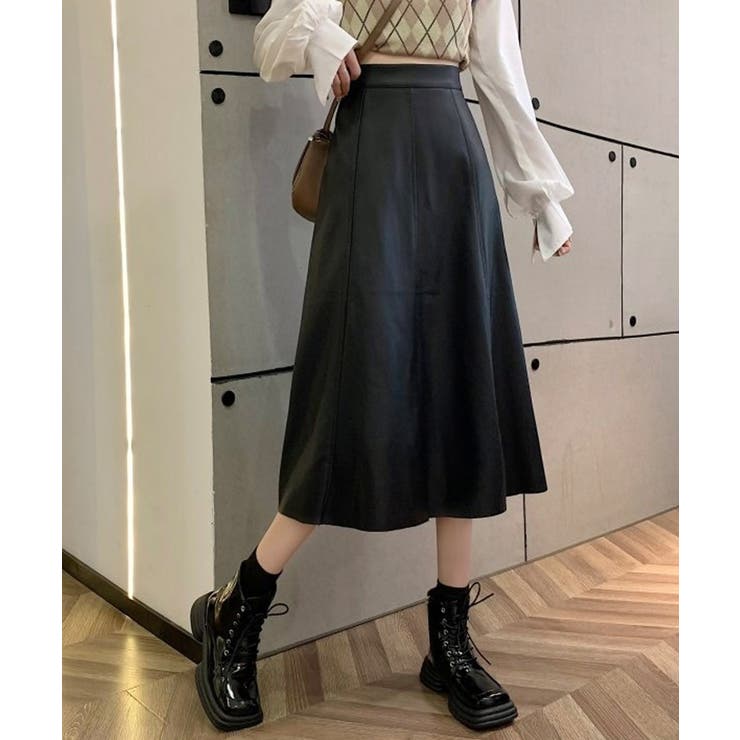 ブラック | 冬新作 ハイウエスト フェイクレザー | LOVERS