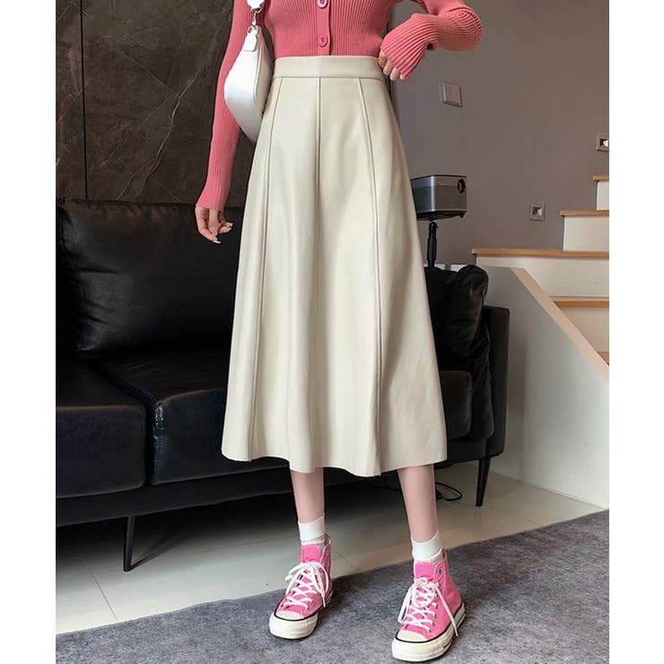 ホワイト | 冬新作 ハイウエスト フェイクレザー | LOVERS