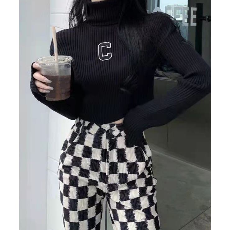 ブラック | 冬新作 ショート丈 Cロゴ刺繍 | LOVERS