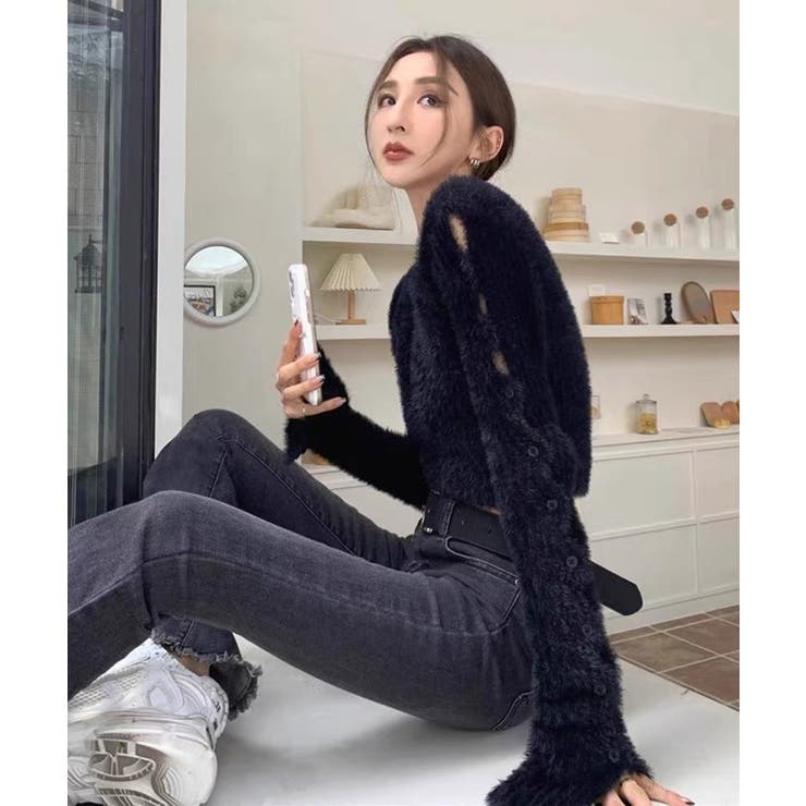 冬新作 クロップド丈 袖ボタン | LOVERS | 詳細画像4 