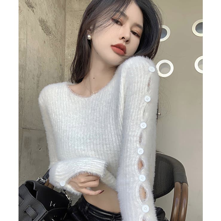 冬新作 クロップド丈 袖ボタン | LOVERS | 詳細画像9 