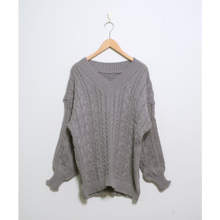 冬新作 Vネック ケーブル編みニット | LOVERS | 詳細画像25 