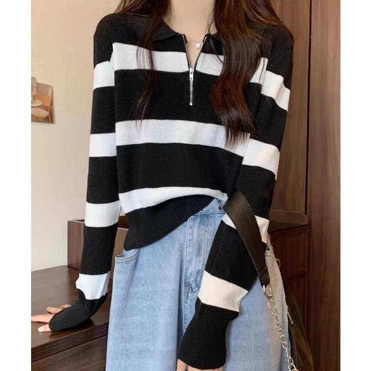 冬新作 ハーフジップ ボーダー | LOVERS | 詳細画像13 