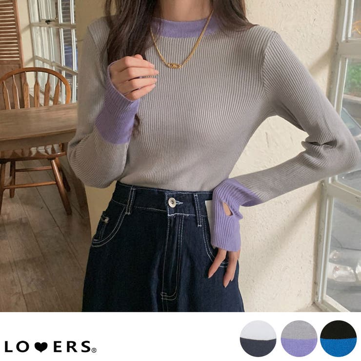 冬新作 フィンガーホール 配色 | LOVERS | 詳細画像1 