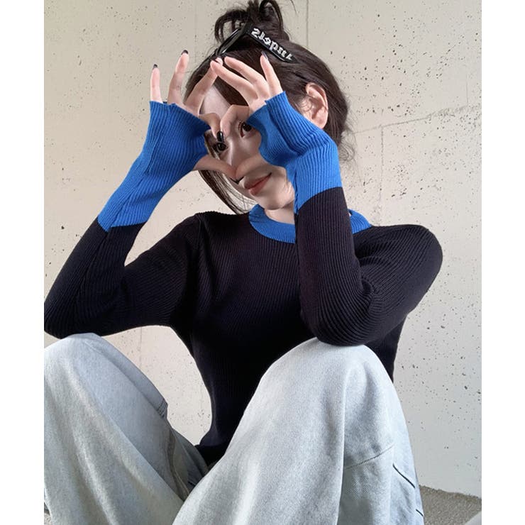 冬新作 フィンガーホール 配色 | LOVERS | 詳細画像2 