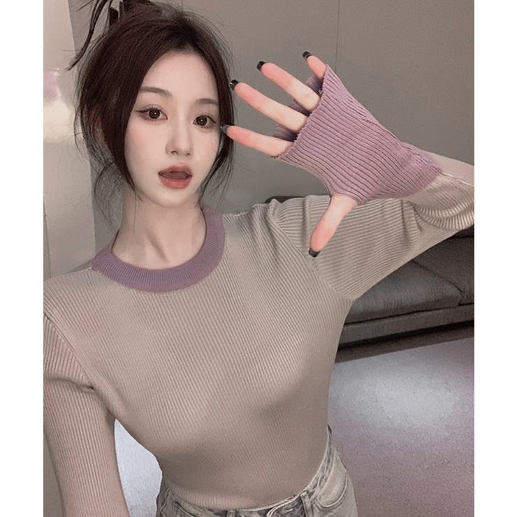 冬新作 フィンガーホール 配色 | LOVERS | 詳細画像7 