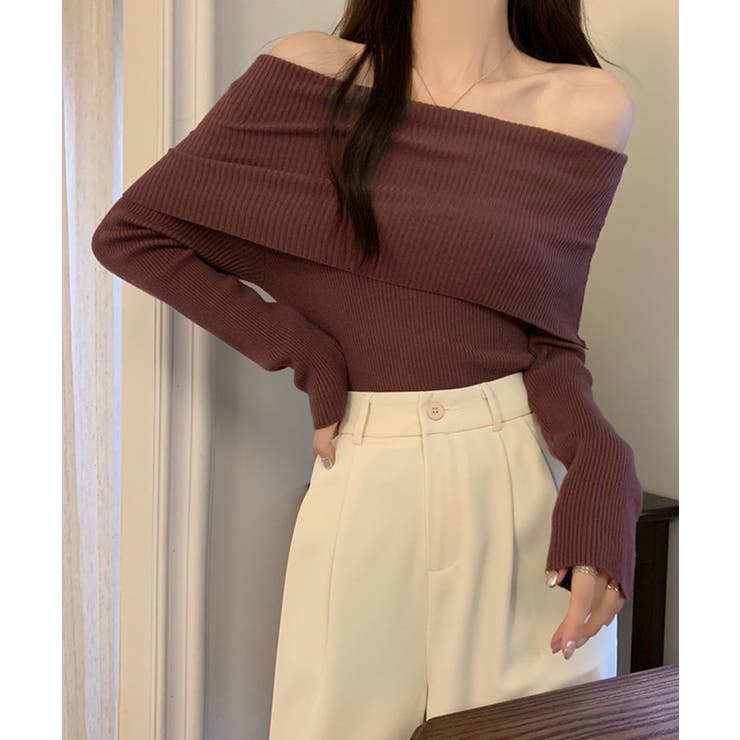 冬新作 オフショルダー リブニットトップス | LOVERS | 詳細画像9 