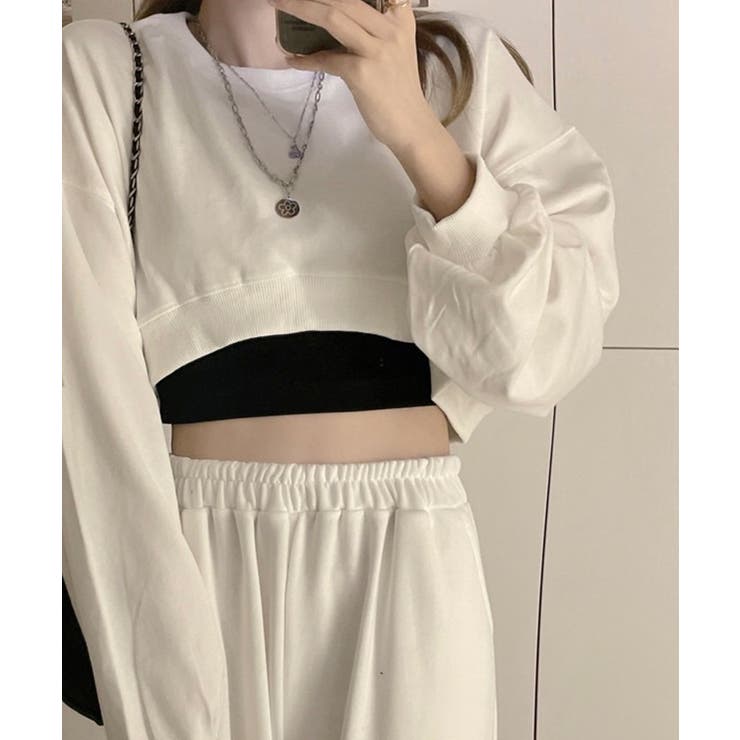 ホワイト | 冬新作 ショート丈 スウェット | LOVERS