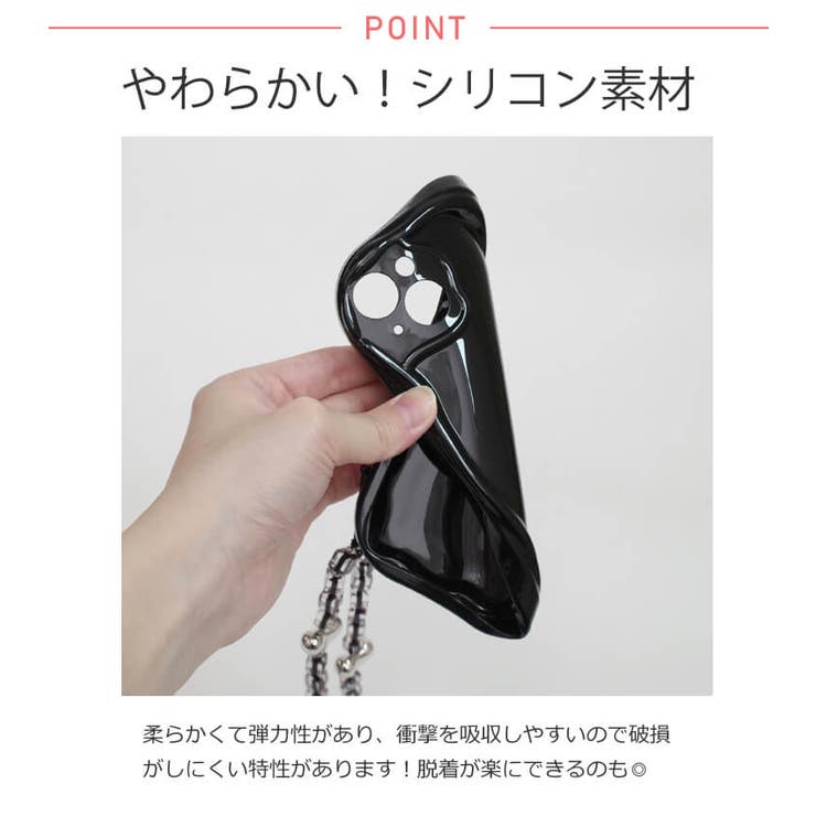 冬新作 ハートビーズストラップ付 ウェーブ | LOVERS | 詳細画像3 