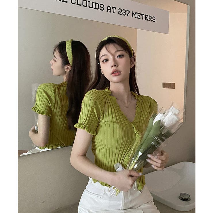 冬新作 フリルリブニット クロップド丈 | LOVERS | 詳細画像2 