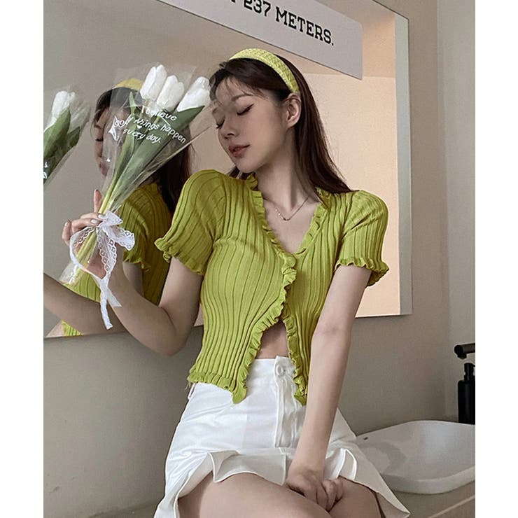 冬新作 フリルリブニット クロップド丈 | LOVERS | 詳細画像3 