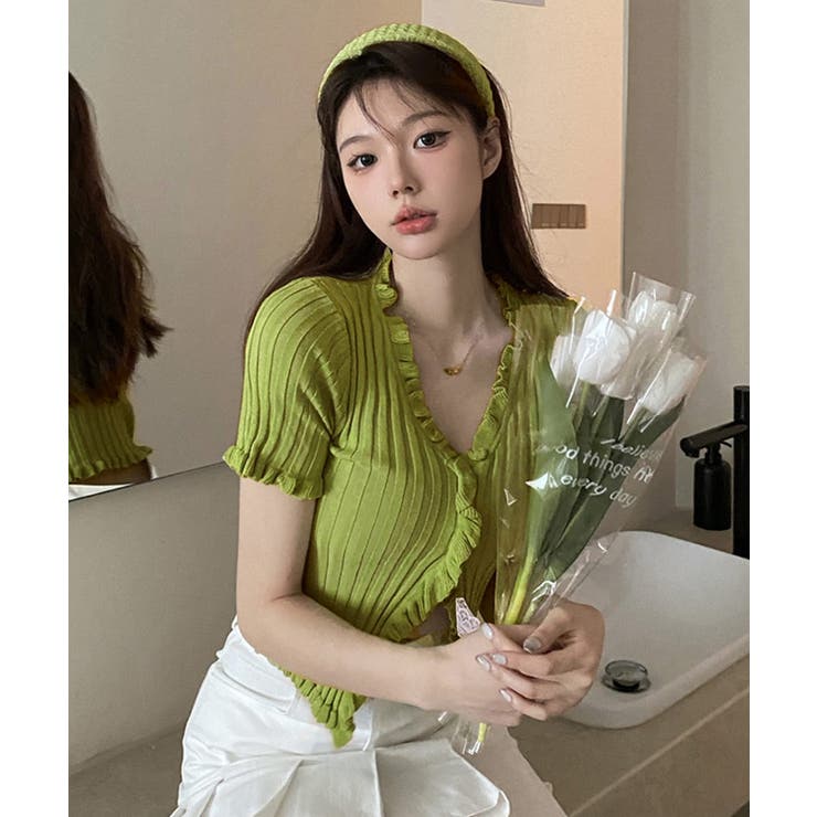 冬新作 フリルリブニット クロップド丈 | LOVERS | 詳細画像4 