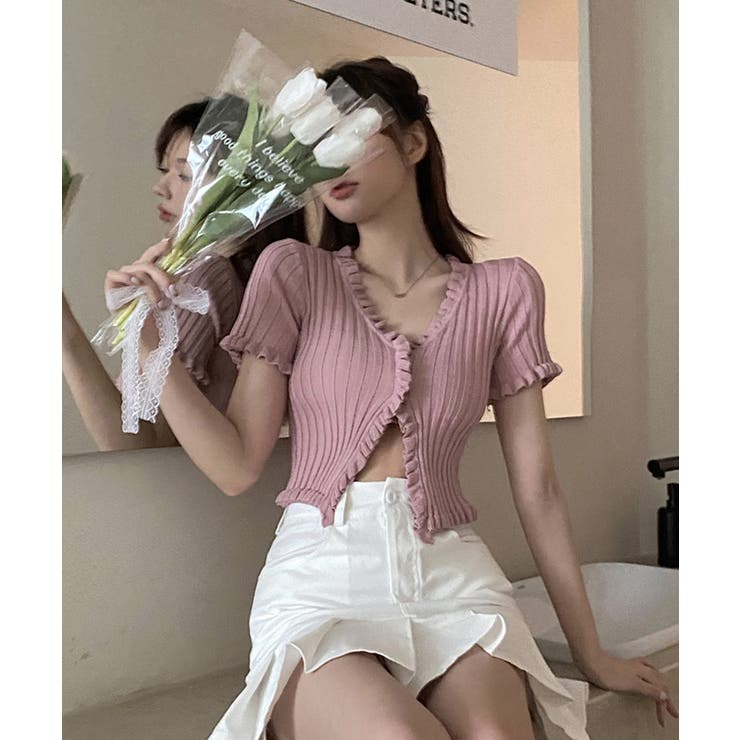 冬新作 フリルリブニット クロップド丈 | LOVERS | 詳細画像5 