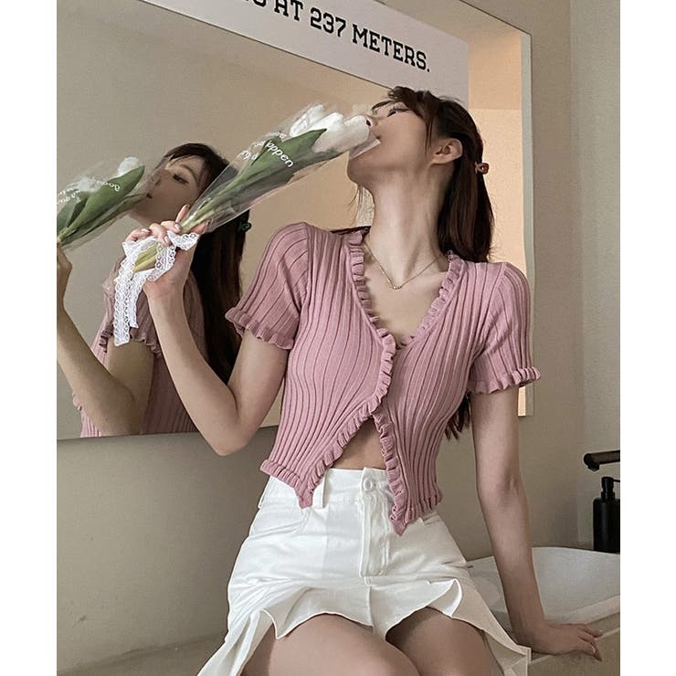 冬新作 フリルリブニット クロップド丈 | LOVERS | 詳細画像7 