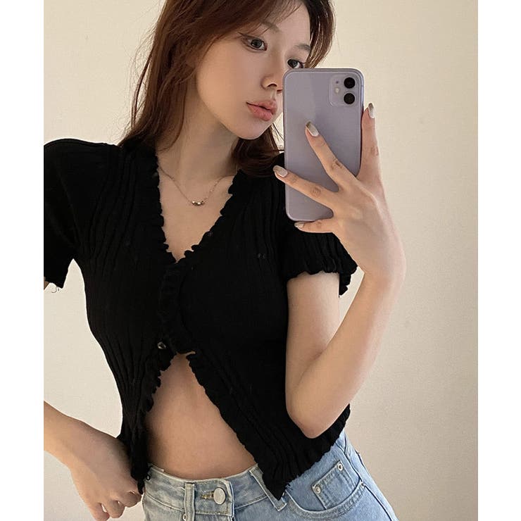 冬新作 フリルリブニット クロップド丈 | LOVERS | 詳細画像9 