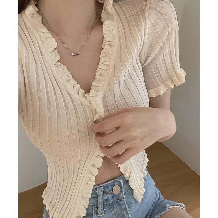 冬新作 フリルリブニット クロップド丈 | LOVERS | 詳細画像12 