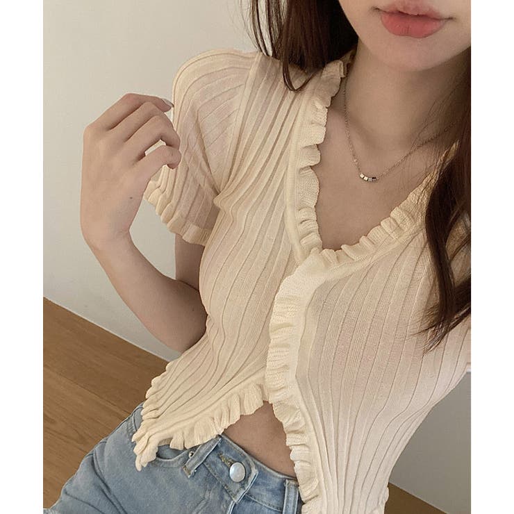 冬新作 フリルリブニット クロップド丈 | LOVERS | 詳細画像13 