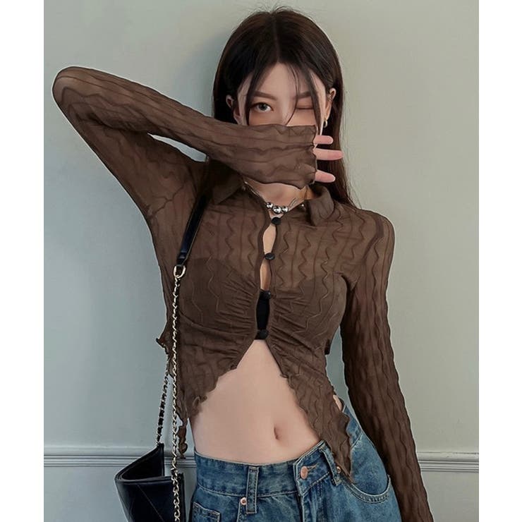 ブラウン | 冬新作 ウェーブ シアーシースルー | LOVERS