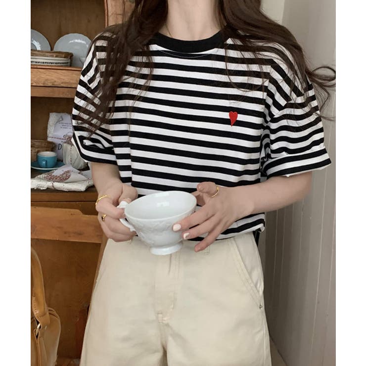 ブラック | 冬新作 ハートロゴ クルーネック | LOVERS