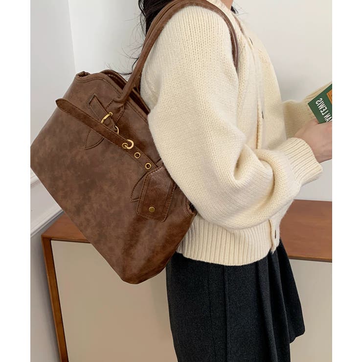 冬新作 ベルトデザイン PUレザートートバッグ | LOVERS | 詳細画像14 