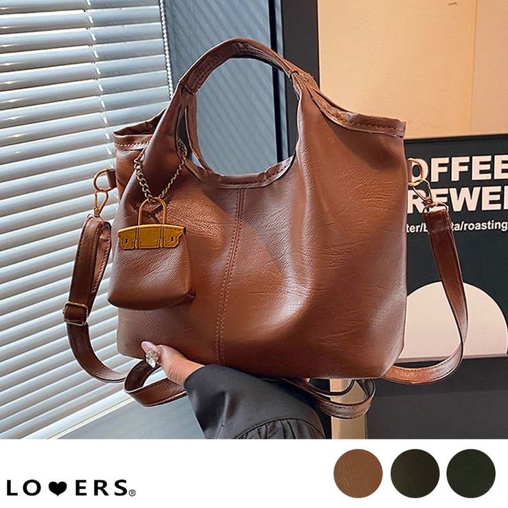 冬新作 ミニバッグチャーム付き PUレザー | LOVERS | 詳細画像1 