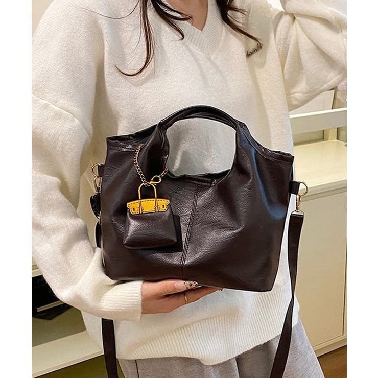 冬新作 ミニバッグチャーム付き PUレザー | LOVERS | 詳細画像9 