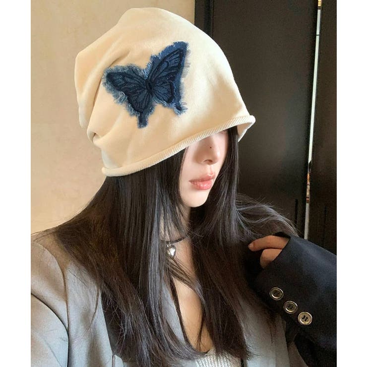 PALACE✖️Needle バタフライニット帽 春新作 バタフライデニムパッチ ビーニー[品番：JP000006819]｜LOVERS