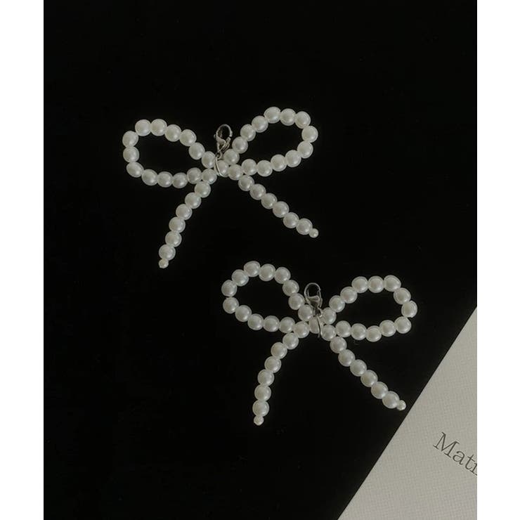 ホワイト | 冬新作 フェイクパール ミニリボン | LOVERS