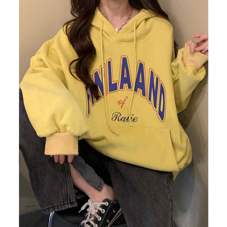 イエロー | 冬新作 ビッグシルエット カレッジロゴ | LOVERS