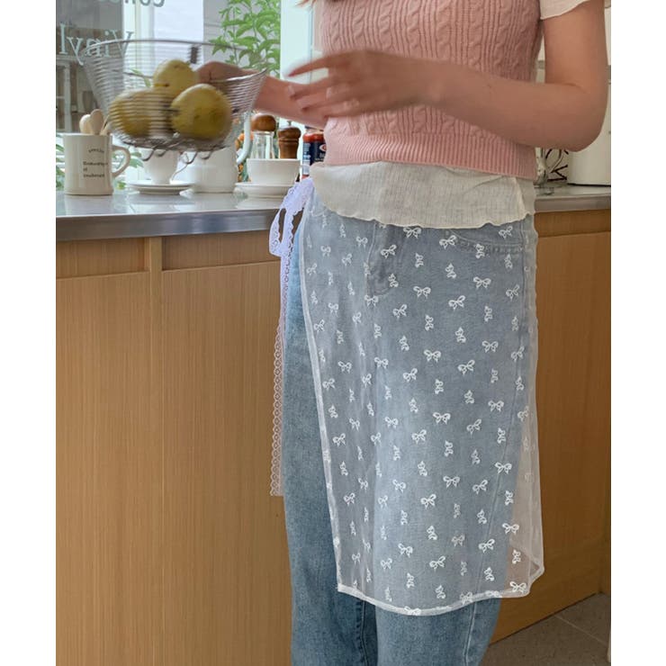 冬新作 リボン柄レース レイヤードラップスカート | LOVERS | 詳細画像6 