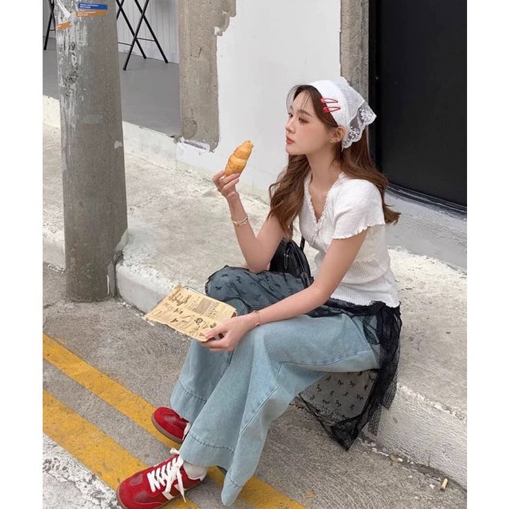 冬新作 リボン柄レース レイヤードラップスカート | LOVERS | 詳細画像9 