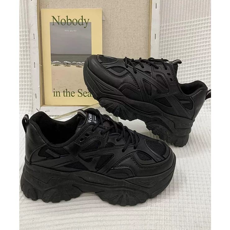ブラック | 冬新作 ボリュームソール ダッドスニーカー | LOVERS