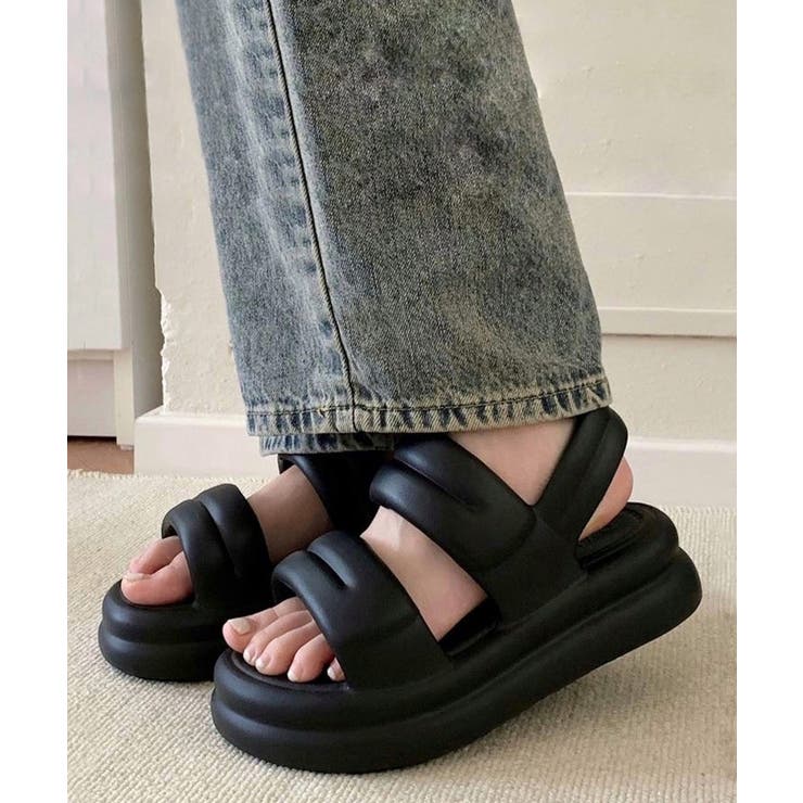 ブラック | 冬新作 EVA素材 厚底スポーツサンダル | LOVERS