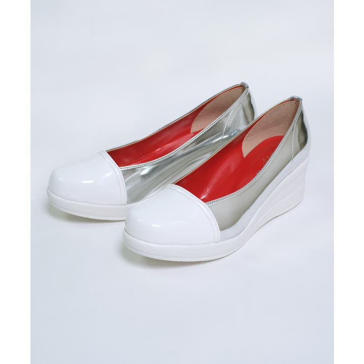 冬新作 日本製ウェッジソールバイカラーパンプス日本製 厚底 | LOVERS | 詳細画像12 