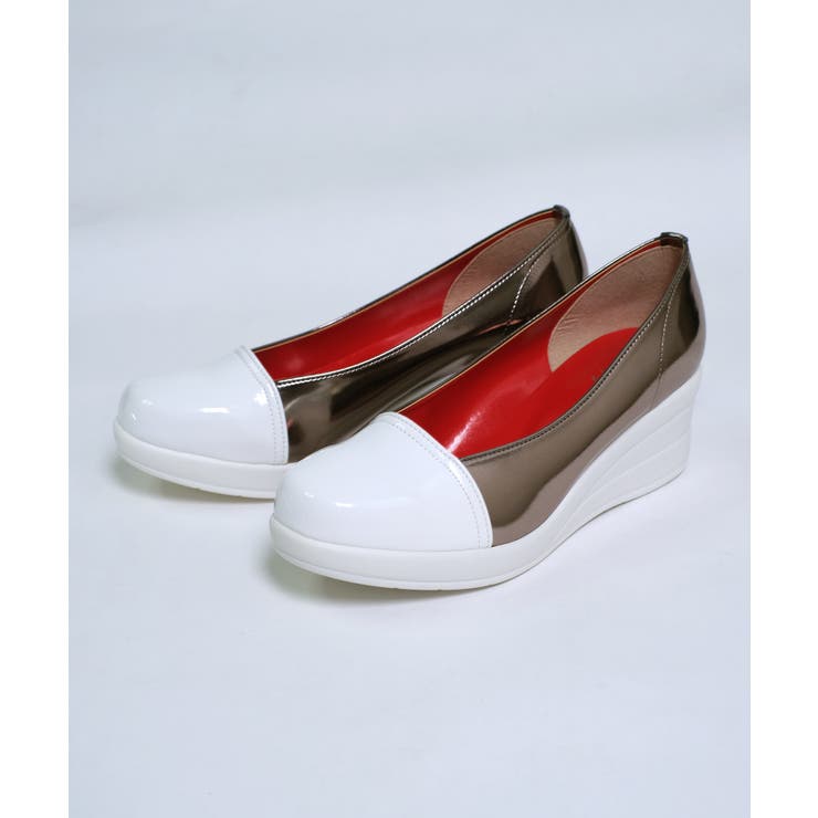 冬新作 日本製ウェッジソールバイカラーパンプス日本製 厚底 | LOVERS | 詳細画像14 