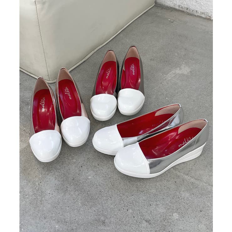 冬新作 日本製ウェッジソールバイカラーパンプス日本製 厚底 | LOVERS | 詳細画像5 