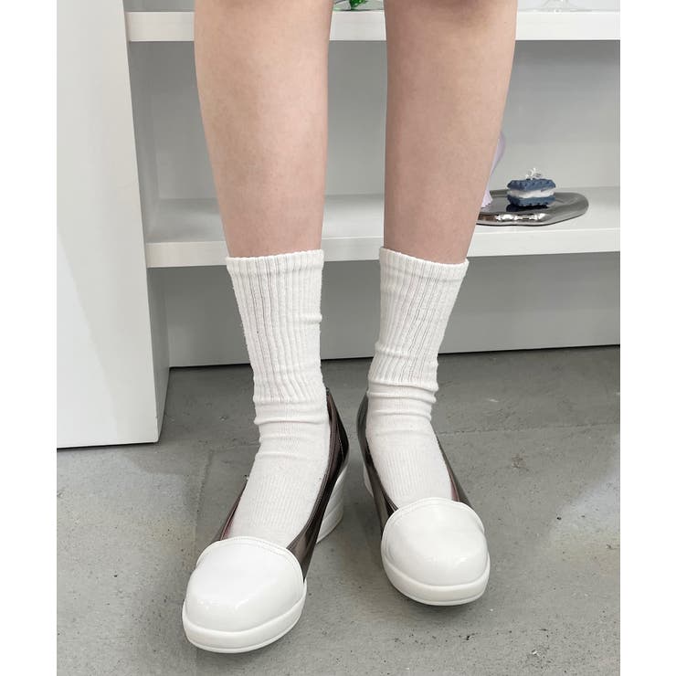 冬新作 日本製ウェッジソールバイカラーパンプス日本製 厚底 | LOVERS | 詳細画像11 