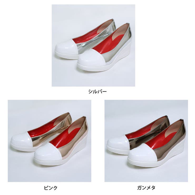 冬新作 日本製ウェッジソールバイカラーパンプス日本製 厚底 | LOVERS | 詳細画像24 