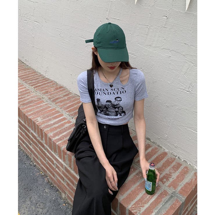 春新作 ショルダーカットアウト ショート丈チビTシャツ | LOVERS | 詳細画像5 