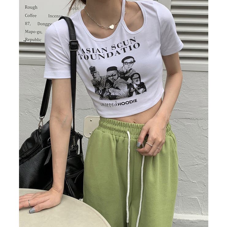 春新作 ショルダーカットアウト ショート丈チビTシャツ | LOVERS | 詳細画像6 