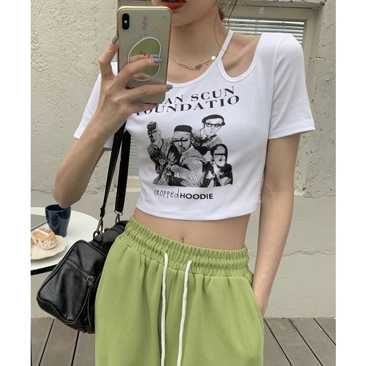 春新作 ショルダーカットアウト ショート丈チビTシャツ | LOVERS | 詳細画像7 