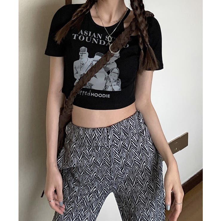 春新作 ショルダーカットアウト ショート丈チビTシャツ | LOVERS | 詳細画像10 