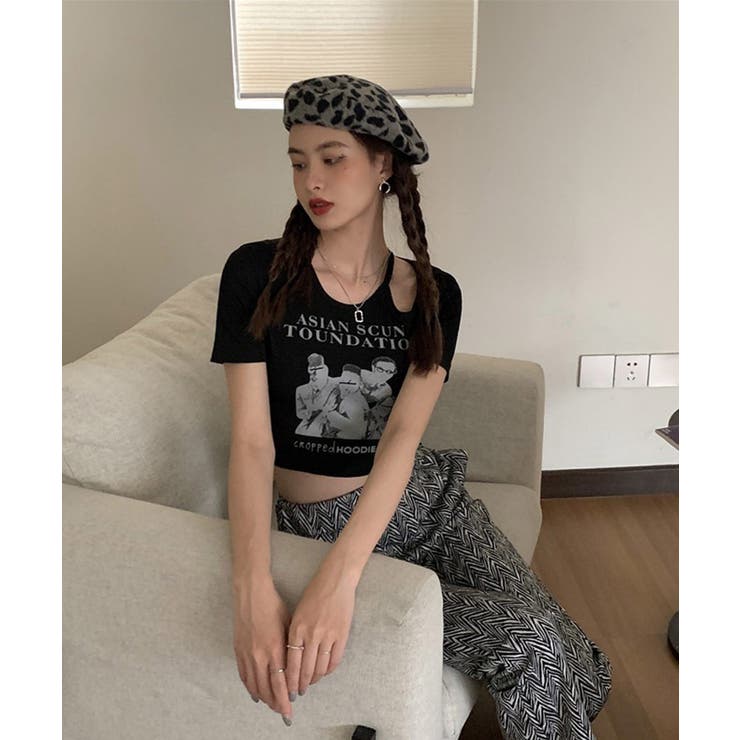 春新作 ショルダーカットアウト ショート丈チビTシャツ | LOVERS | 詳細画像12 